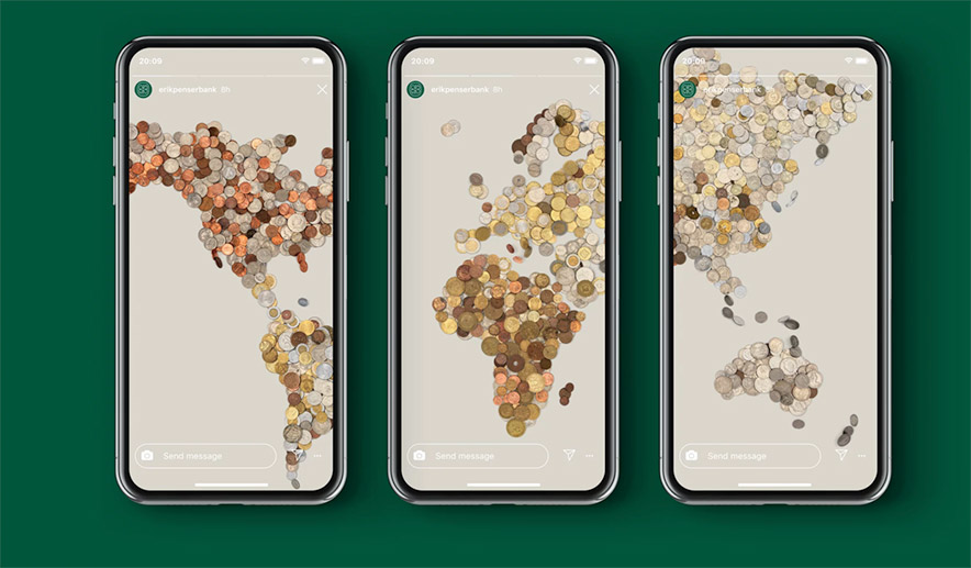 硬幣擺成的地圖元素應用于銀行的網站設計.jpg