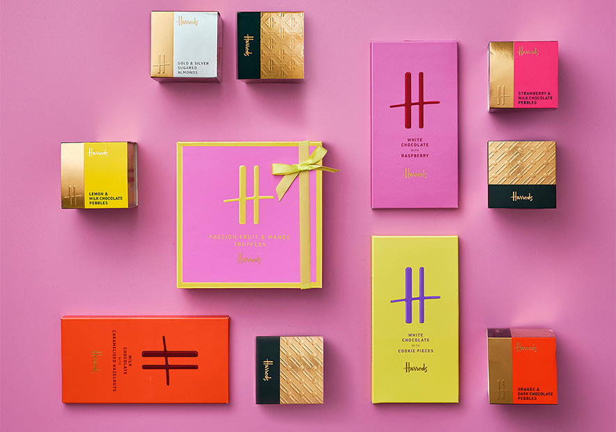 英國聞名的哈羅德（Harrods）巧克力logo設計與VI設計更新.jpg