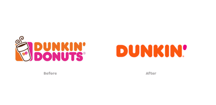 Dunkin 重新設計前后的標志。.png